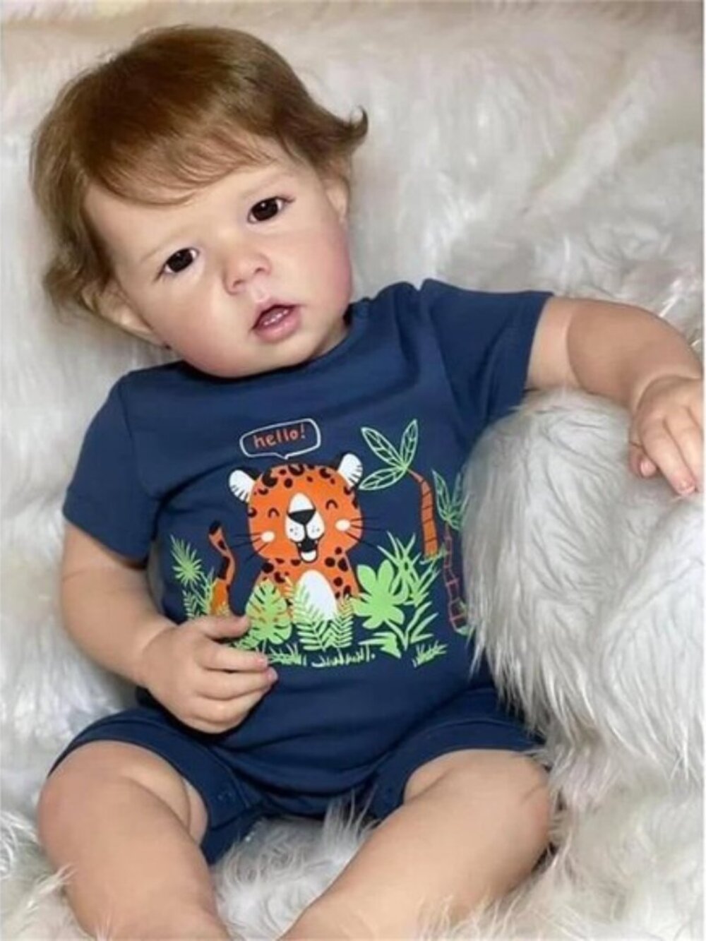 20 Inch Lifelike Reborn Newborn Boy Doll Anatomically Correct Bathable Blue Eyes